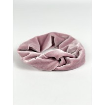женская повязка на голову розовая бархат