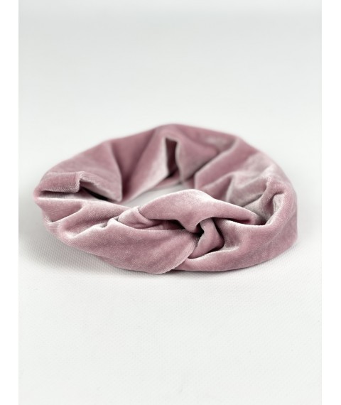 женская повязка на голову розовая бархат