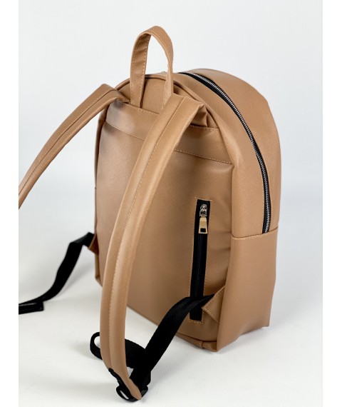Большой женский рюкзак бежевый из экокожи RM5x6
