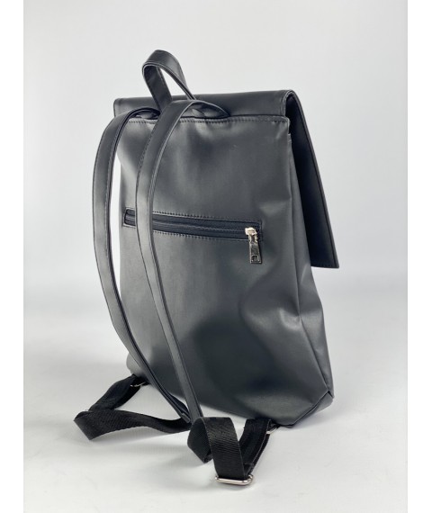 Women's black backpack in eco-leather KL1x16