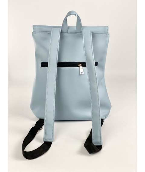 Damen-Rucksack mit Klappe City-Durchschnitt aus ?ko-Leder blau