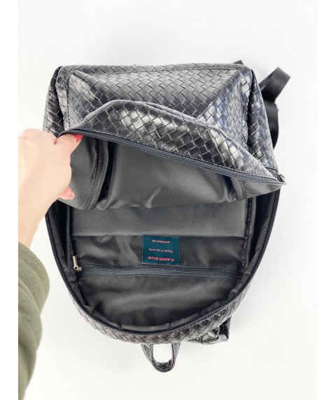 Рюкзак черный женский городской из экокожи M2x28