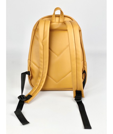 Backpack women's city medium artificial leather yellow M2x15