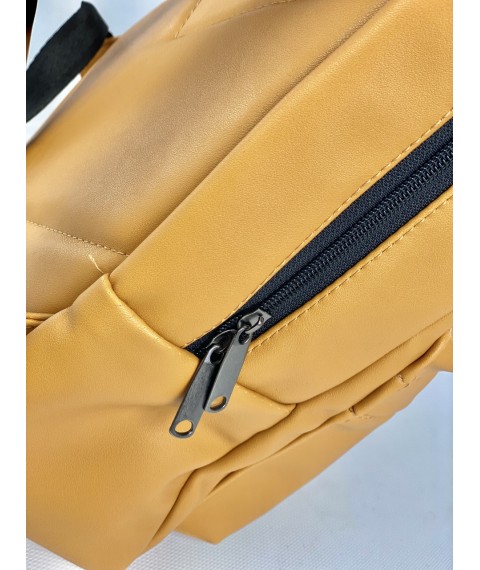 Backpack women's city medium artificial leather yellow M2x15