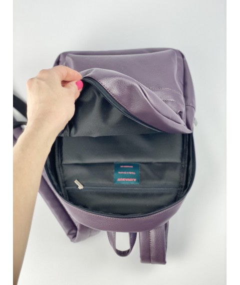 Rucksack für Frauen im Stil von Unisex Urban Medium Sports Öko-Leder wasserdicht lila matt
