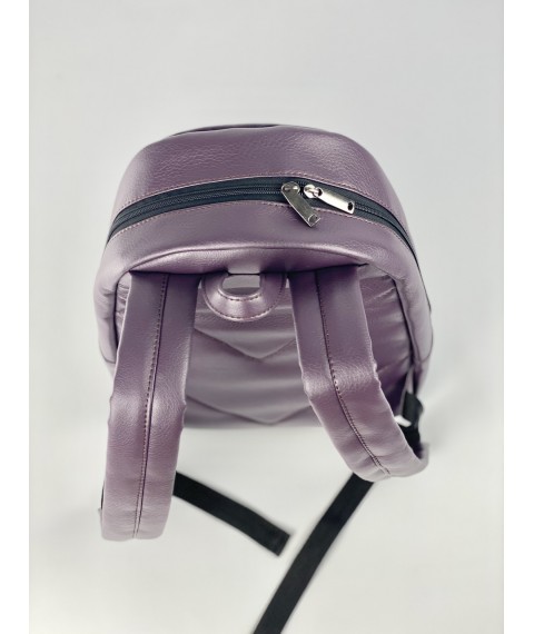 Backpack for women in the style of unisex urban medium sports eco-leather waterproof purple matte