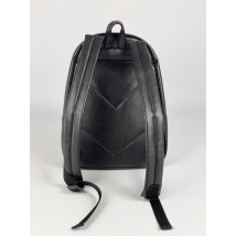 Backpack women's city medium sports eco-leather black