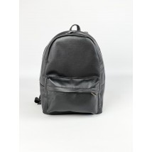 Women's city medium sports backpack made of eco-leather waterproof black matte M2x3