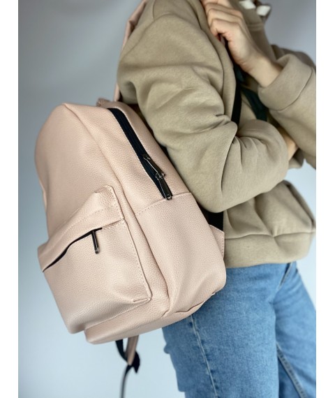 Розовый рюкзак женский для прогулок экокожа M2x5