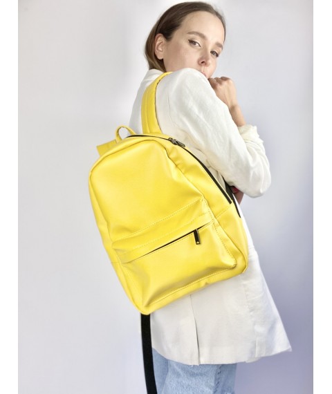 Stylischer gelber Damen Rucksack aus Kunstleder M2x33