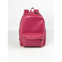 Backpack female unisex urban medium sports eco-leather waterproof bright crimson M2x31