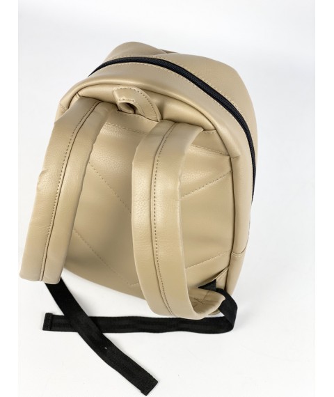 Women's urban backpack made of eco-leather beige M2x16