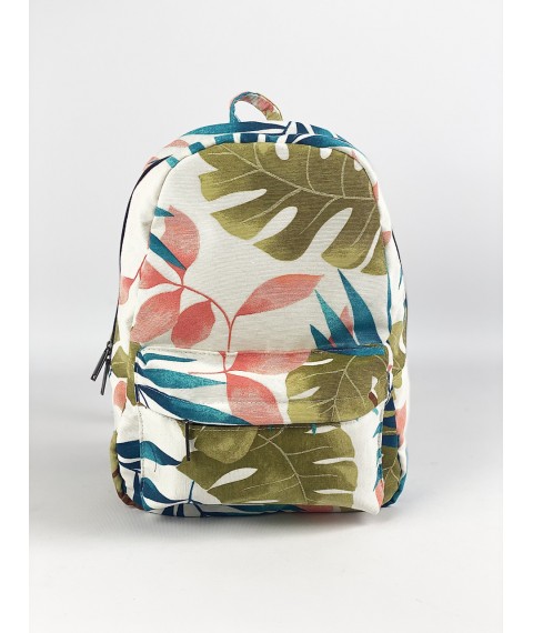 Women's waterproof textile backpack with fern print MTKx4