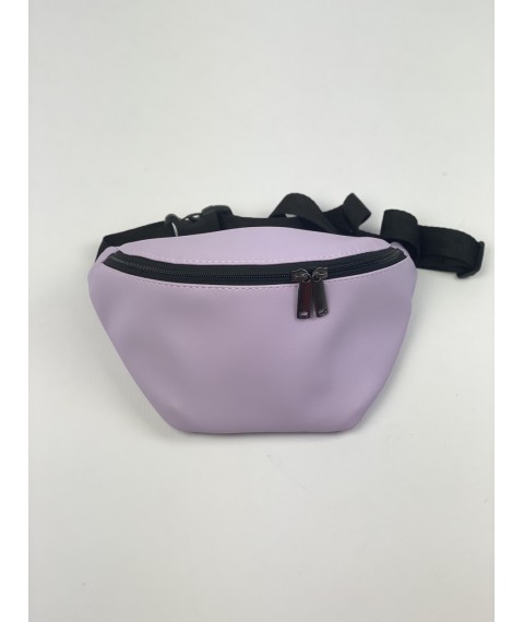 Urban women's small banana bag from eco-leather lavender lilac