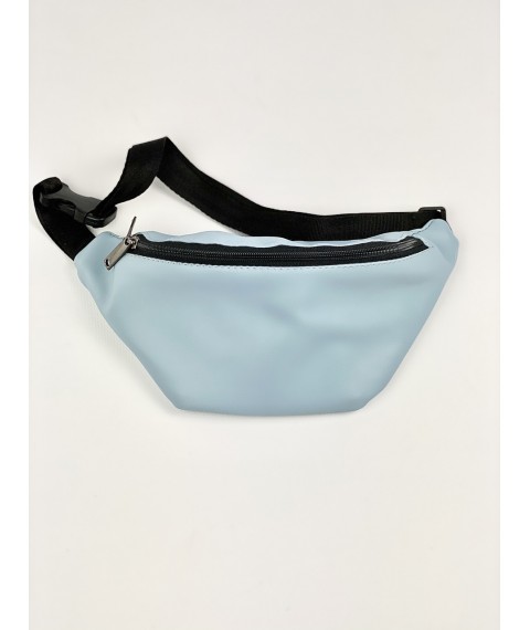 Классическая женская сумка на пояс голубая из экокожи 1PSx66