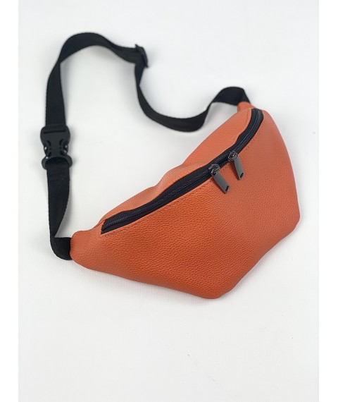 Оранжевая сумка на пояс женская из экокожи 1PSx36