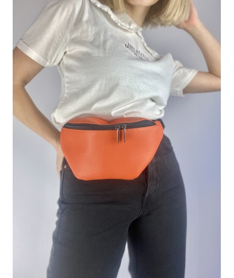 Оранжевая сумка на пояс женская из экокожи 1PSx36