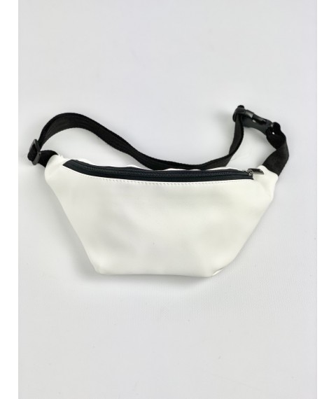 Women's city belt bag made of eco-leather white 1PSx22
