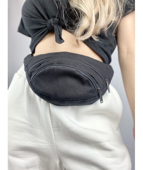 Waist bag banana female city oval small eco-leather gray