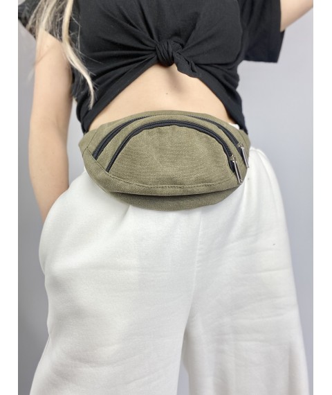 Waist bag women's fabric khaki 2PSx30