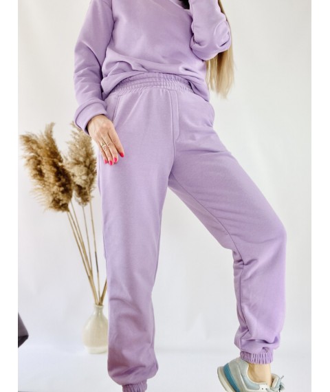 Lightweight lavender tracksuit for women made of cotton, size S