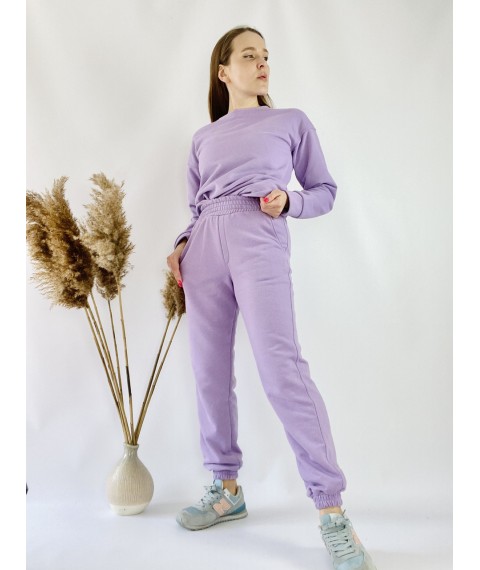 Lightweight lavender tracksuit for women made of cotton, size S