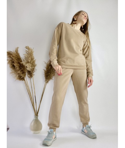 Beige tracksuit for women lightweight made of cotton size S