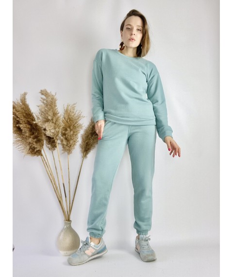 Turquoise tracksuit for women lightweight made of cotton size L