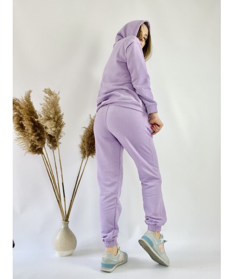 Lavendel Trainingsanzug f?r Damen mit Hoodie und Skinny Joggers aus leichter Baumwolle Gr??e ML