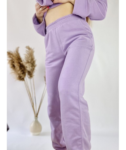 Lila Trainingsanzug f?r Damen mit einem l?nglichen Pullover aus Baumwolle, Gr??e ML