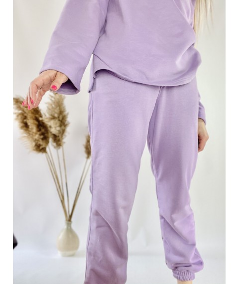 Lila Trainingsanzug f?r Damen mit einem l?nglichen Pullover aus Baumwolle, Gr??e ML