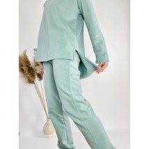 Turquoise women's tracksuit with an elongated cotton jacket, size ML