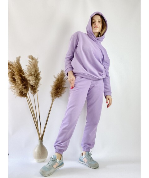 Lavender sweatshirt jacket for women with pockets and a hood made of cotton lightweight size XS-S HDMx6