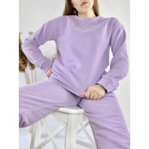 Lilac raglan jacket women's elongated free with slits made of cotton light size ML (SWTx6)