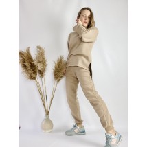 Спортивные женские штаны-джогеры бежевые с высокой посадкой размер M JOGx7