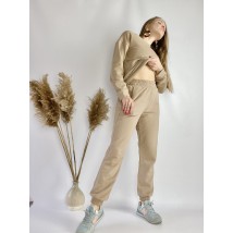 Women's sports joggers beige with a high waist size L JOGx7