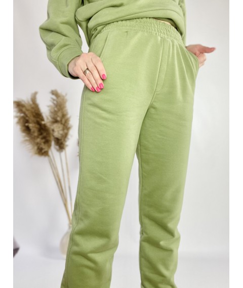 Women's high-rise jogging pants, green, size M JOGx8