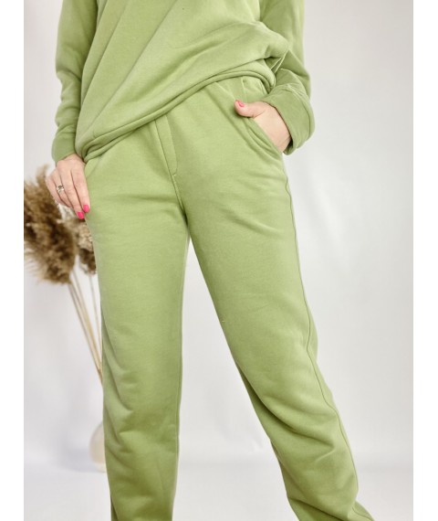 Women's high-rise jogging pants, green, size M JOGx8