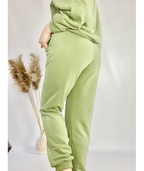 Damen-Jogginghose mit hohem Bund, gr?n, Gr??e M JOGx8