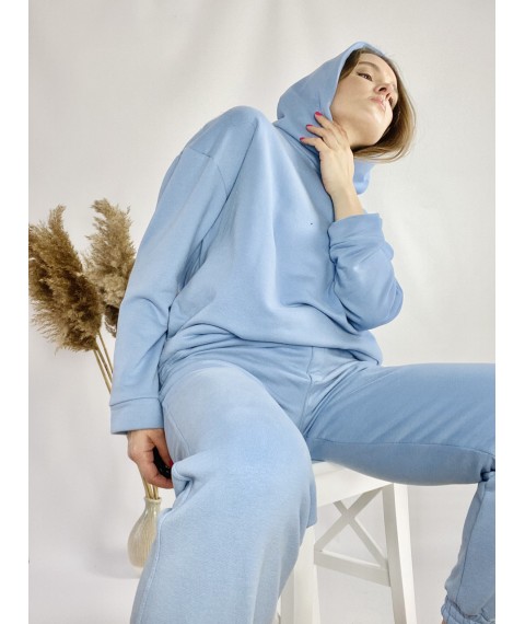 Спортивные женские штаны-джогеры голубые с высокой посадкой размер S JOGx9