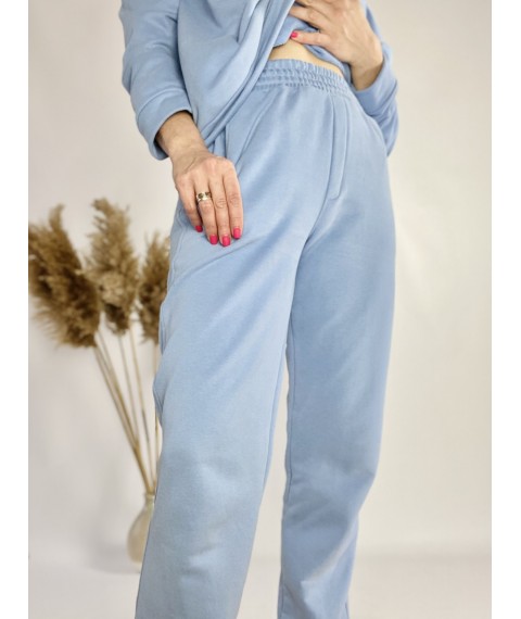 Спортивные женские штаны-джогеры голубые с высокой посадкой размер S JOGx9