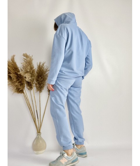 Спортивные женские штаны-джогеры голубые с высокой посадкой размер S JOGx9