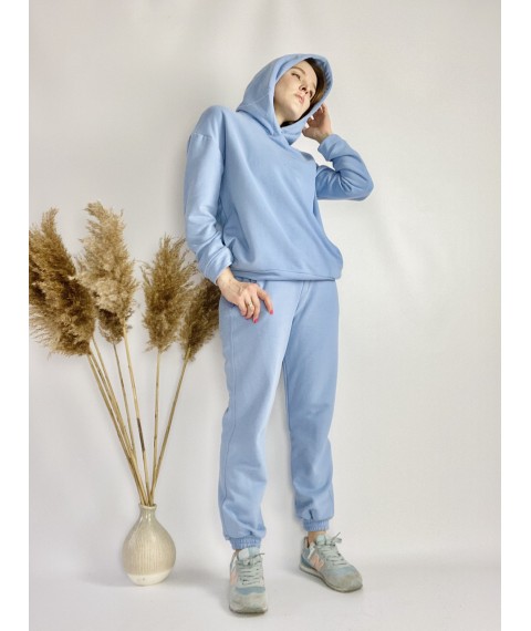 Спортивные женские штаны-джогеры голубые с высокой посадкой размер S JOGx9