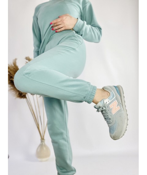 Turquoise high waist jogging pants for women size L JOGx10