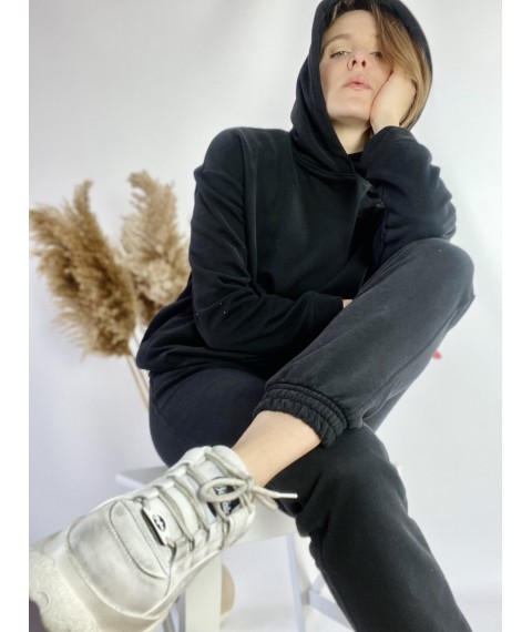 Damen Sport-Jogginghose schwarz mit hohem Bund Gr??e S JOGx1