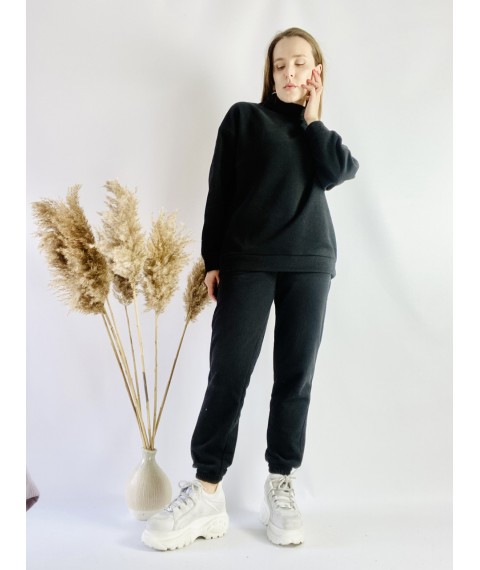 Damen Sport-Jogginghose schwarz mit hohem Bund Gr??e S JOGx1