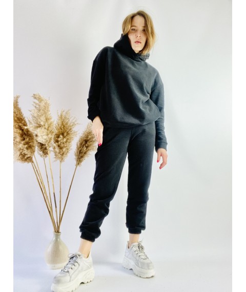 Damen Sport-Jogginghose schwarz mit hohem Bund Gr??e S JOGx1