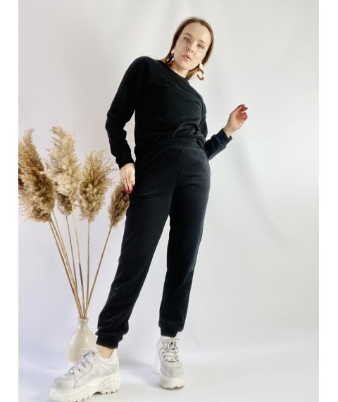 Damen Sport-Jogginghose schwarz mit hohem Bund Gr??e S JOGx1