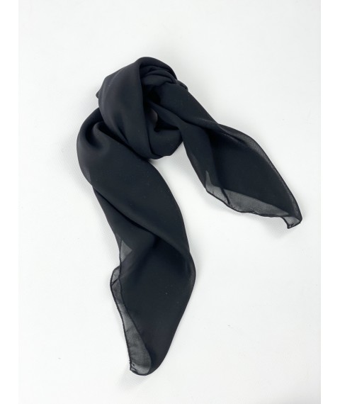 Black female scarf made of thin chiffon KSVx1