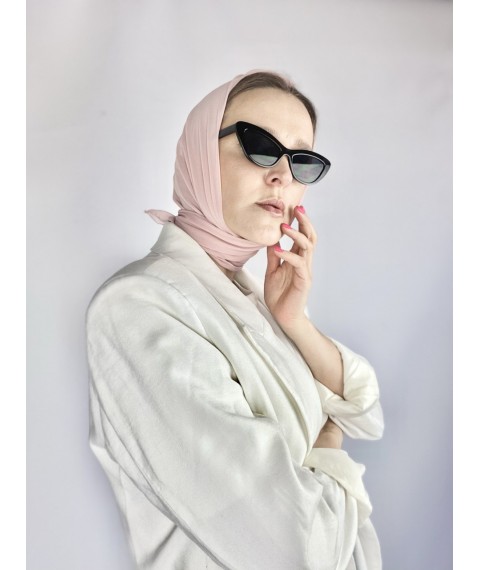 Powdery pink women's scarf made of thin chiffon KSVx2